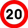 Höchstgeschwindigkeit 20 km/h