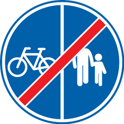 Ende des getrennten Geh- und Radwegs