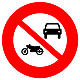 Verbot für Kraftfahrzeuge außer Mopeds