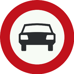 Accès interdit aux véhicules à moteur de plus de deux roues