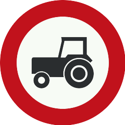 Accès interdit aux tracteurs, véhicules lents et engins mobiles