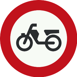 Accès interdit aux cyclomoteurs et véhicules adaptés motorisés