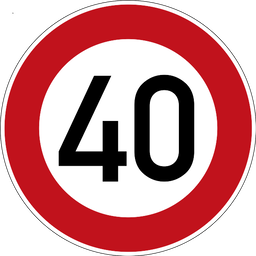 Höchstgeschwindigkeit 40 km/h
