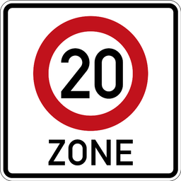 Beginn einer Tempo-20-Zone