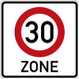 Beginn einer Tempo-30-Zone