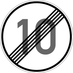 Ende der Höchstgeschwindigkeit 10 km/h