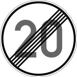 Ende der Höchstgeschwindigkeit 20 km/h