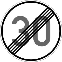 Ende der Höchstgeschwindigkeit 30 km/h