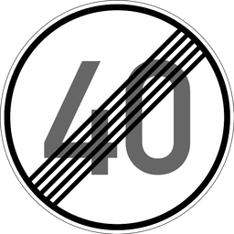 Ende der Höchstgeschwindigkeit 40 km/h