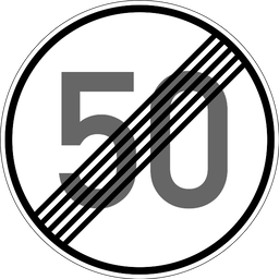 Ende der Höchstgeschwindigkeit 50 km/h