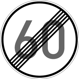 Ende der Höchstgeschwindigkeit 60 km/h