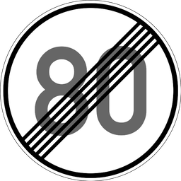 Ende der Höchstgeschwindigkeit 80 km/h