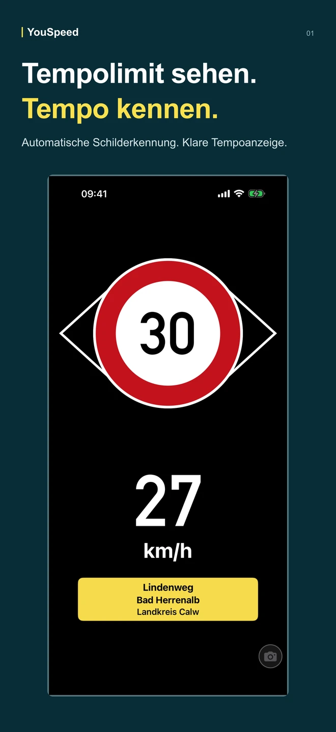 YouSpeed 1.3 auf dem iPhone: automatische Verkehrszeichenerkennung